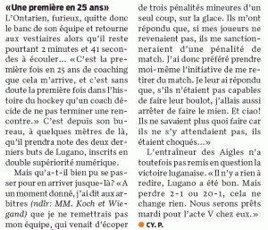 Chris McSorley est décidément un coach à part