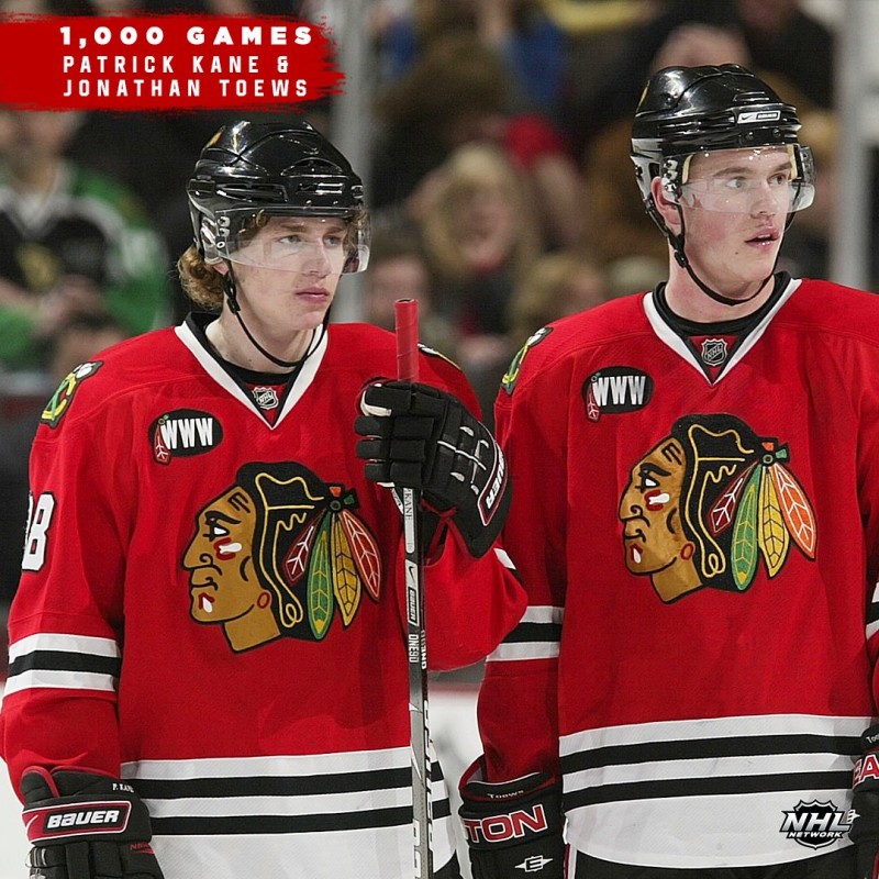 1000 matchs joués ensemble pour Jonathan Toews et Patrick Kane
