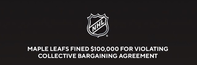Grosses amendes pour les Leafs de Toronto