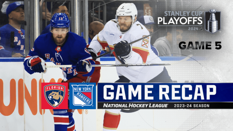 Les Panthers battent les Rangers dans le cinquième match, et sont à une victoire de la finale
