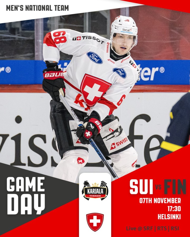 Aufstellung der Teams für das Spiel Schweiz vs. Finnland