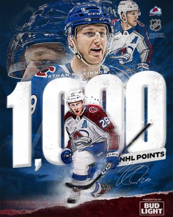 Un 1'000e point pour Nathan MacKinnon