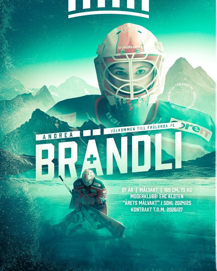 Andrea Brändli portera les couleurs de Frölunda