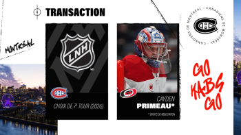 Cayden Primeau va rejoindre la Caroline