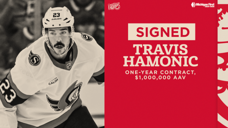 Les Red Wings de Detroit engagent Travis Hamonic pour une saison
