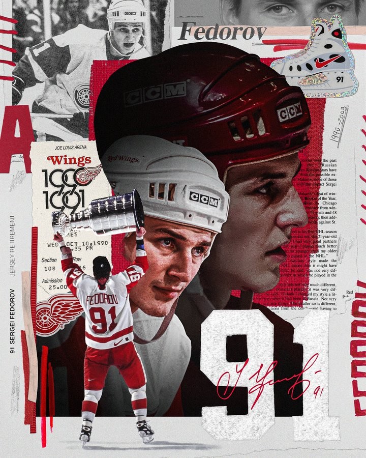 Red Wings ziehen Sergei Fedorovs Nummer 91 zurück