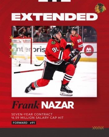 Frank Nazar lié aux Blackhawks jusqu’en 2033