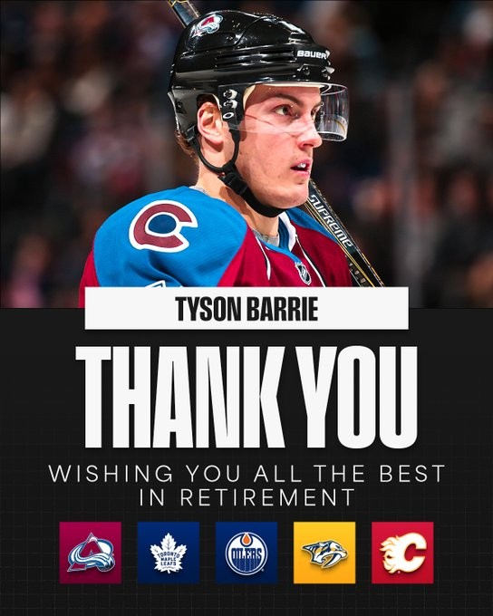 Tyson Barrie met un terme à sa carrière