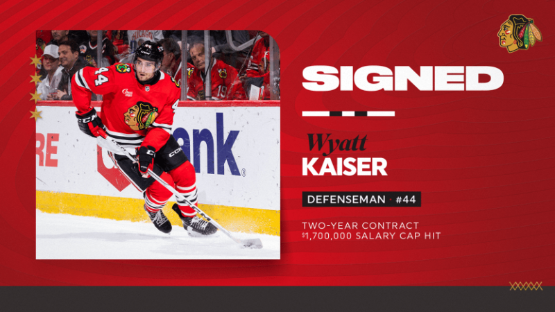 Les Blackhawks signent Wyatt Kaiser pour deux ans