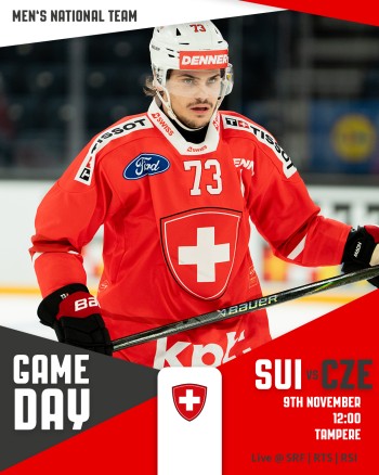 Euro Hockey Tour : les formations pour le match Suisse vs Tchéquie