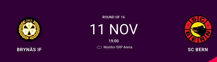 CHL : formation des équipes pour le match Brynäs IF vs Berne