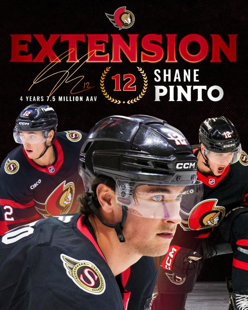 Les Sénateurs accordent un contrat de quatre ans à l’attaquant Shane Pinto