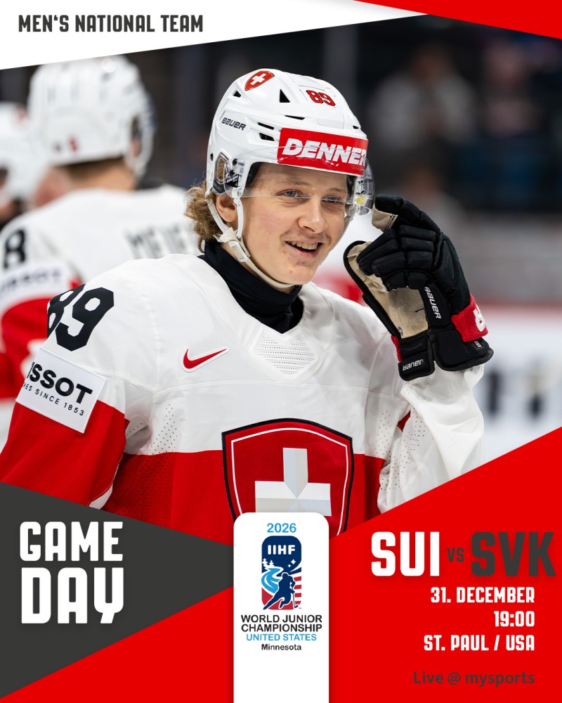 Mondiaux juniors : formation des équipes pour le match Suisse vs Slovaquie