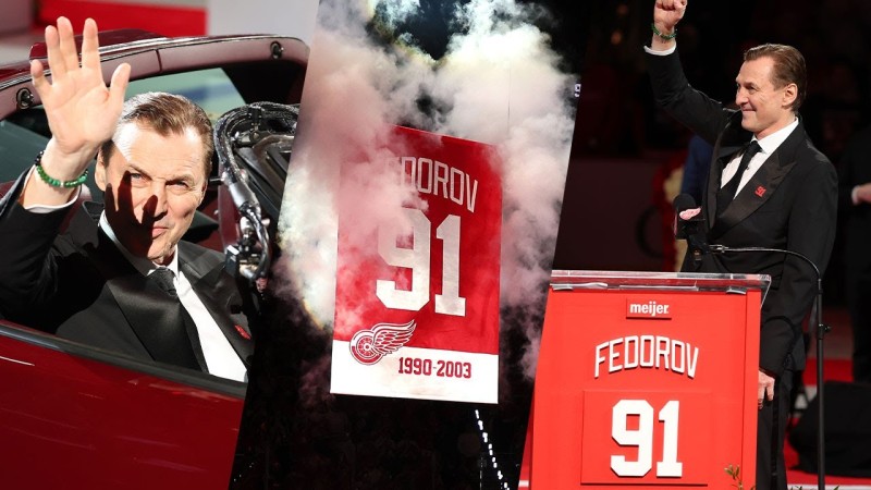 Les images du retrait du maillot de Sergei Fedorov