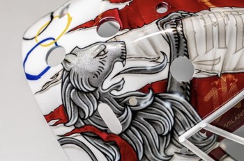 Le masque olympique d'Elvis Merzļikins